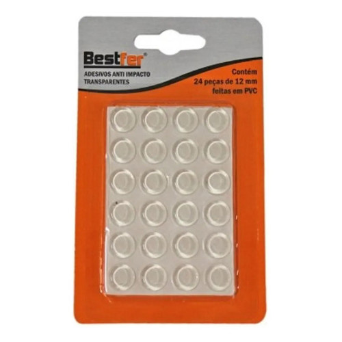 Protetor Anti Impacto Bestfer 24 Peças Silicone Adesivo Transparente Bolinha Redonda Porta Armário Gaveta Móveis Batente