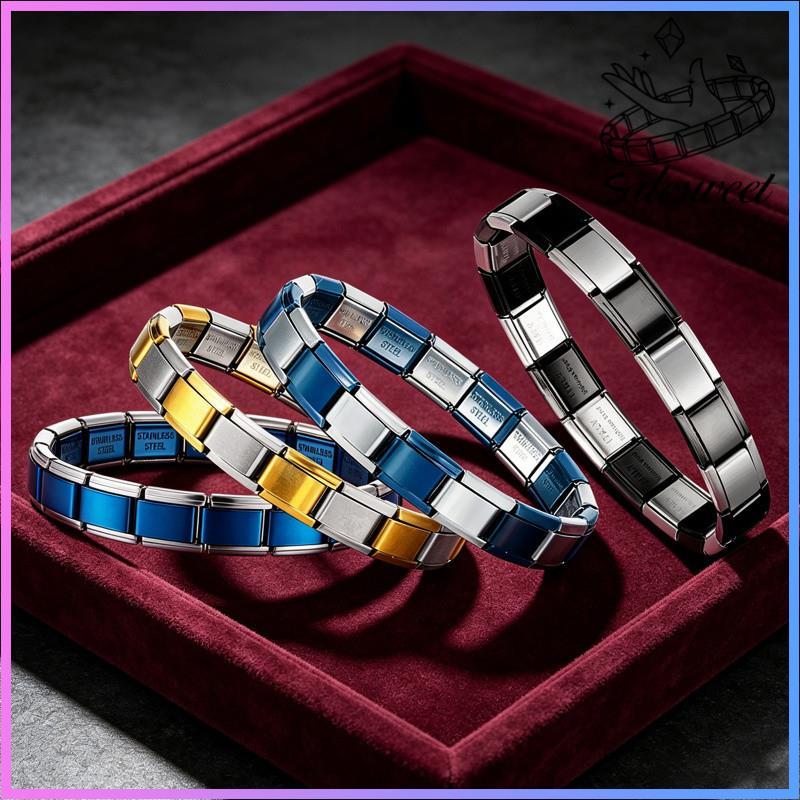 Masculino Feminino Jóias Italiano Elástico Charme Pulseira Moda De Aço Inoxidável