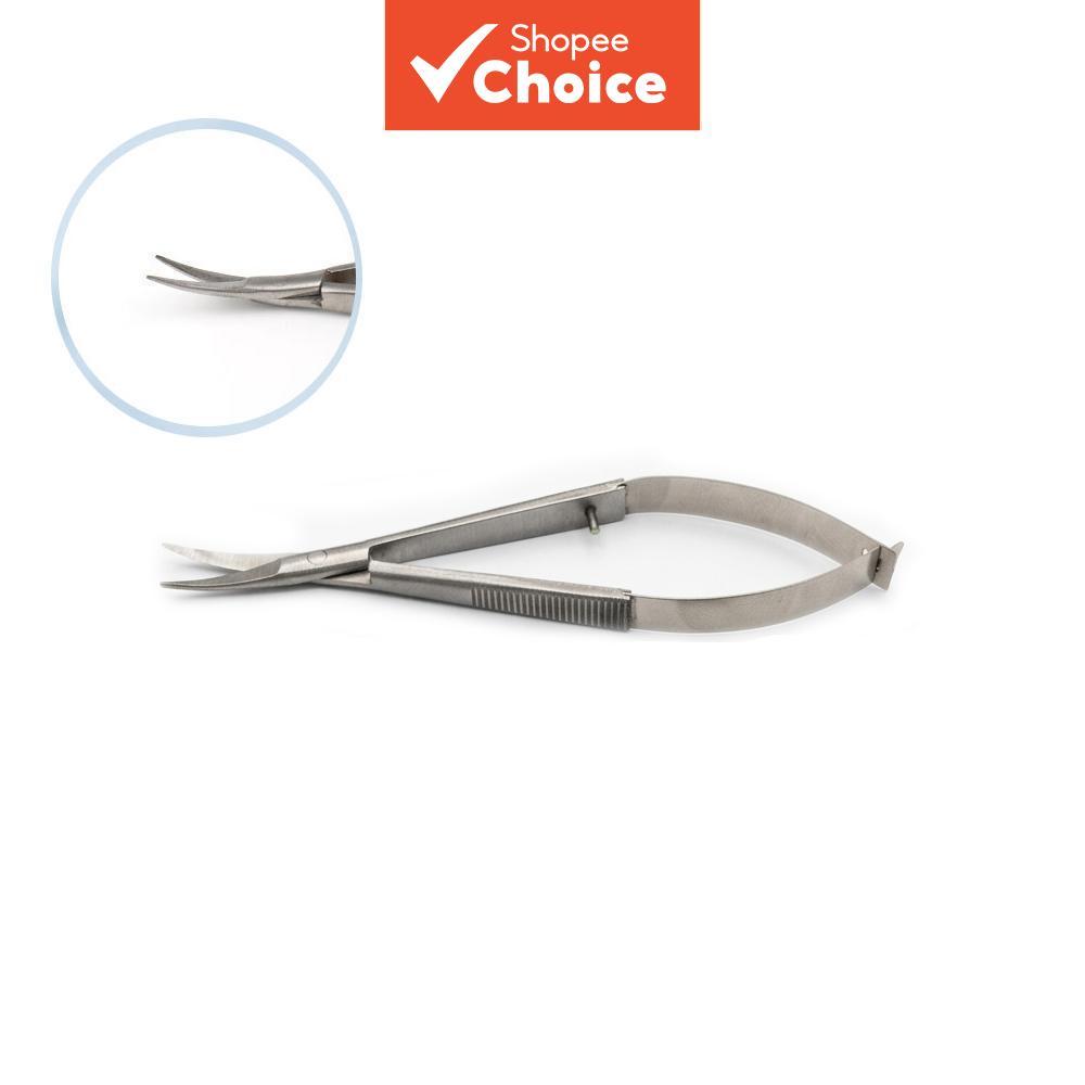  Tesoura Profissional de Aço Inoxidável para Cílios com Pontas de Mola Micro, Extensão de Cílios, Grau Cirúrgico,