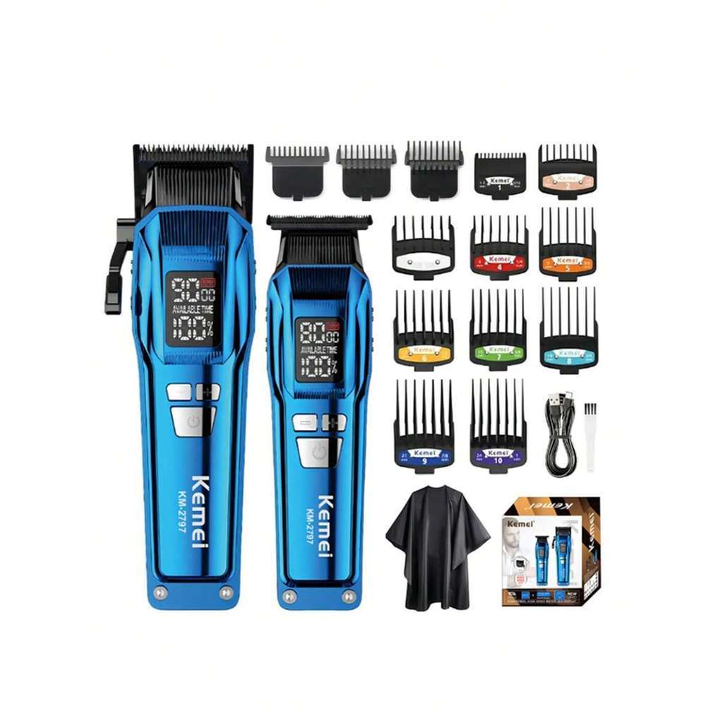 Kit de corte de cabelo profissional sem fio Km-2797 de 9000/8000 rpm