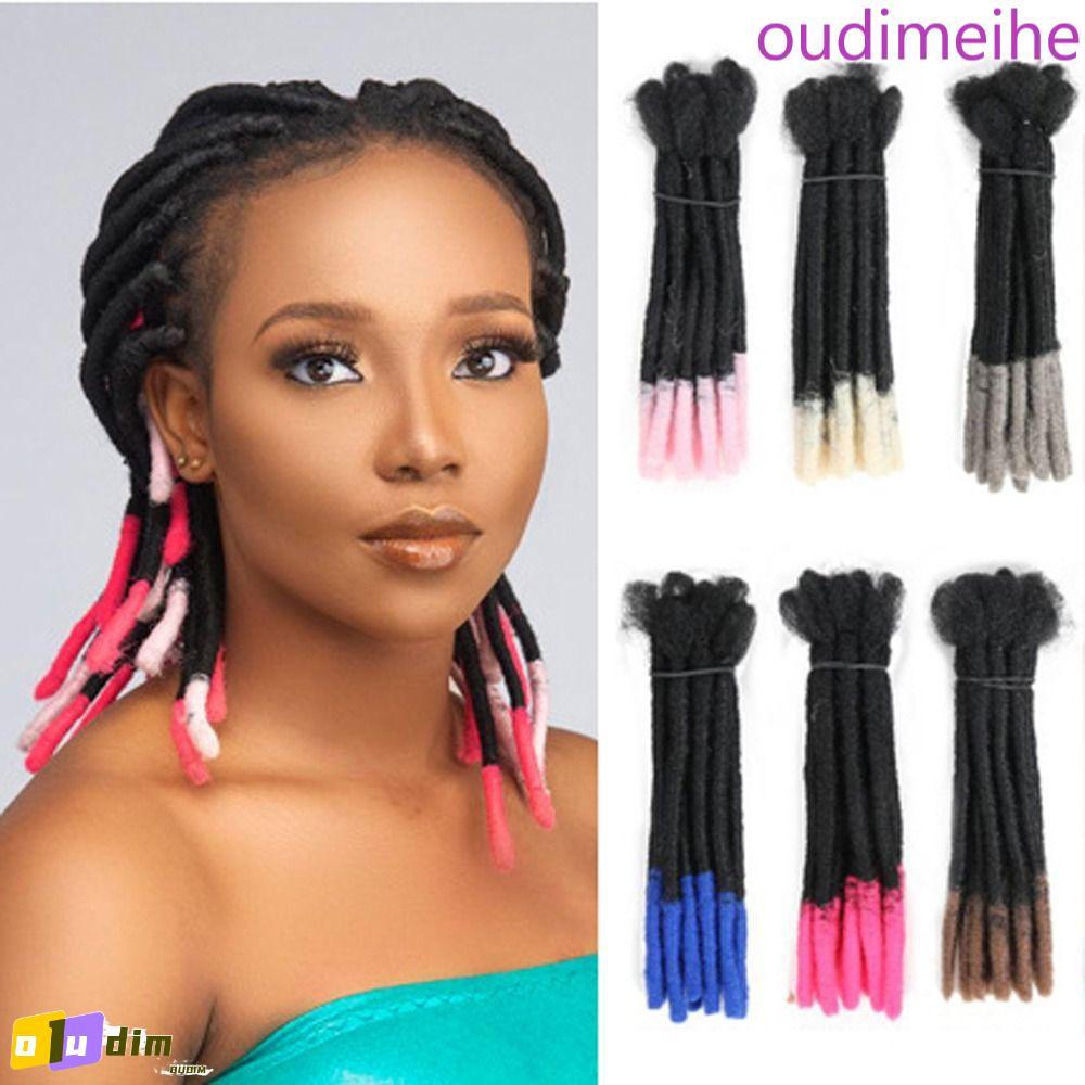 OUDIMEIHE Preto Reggae Peruca Tranças De Cabelo Sintético Fibra Resistente Ao Calor Afro Masculino Ombre Natural Loira C