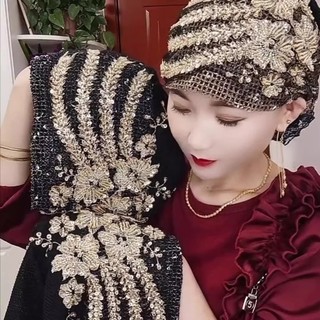 Quente novo estilo influenciador de renda estilo de venda quente Phoenix cauda costura flor traseira Baotou lantejoulas 