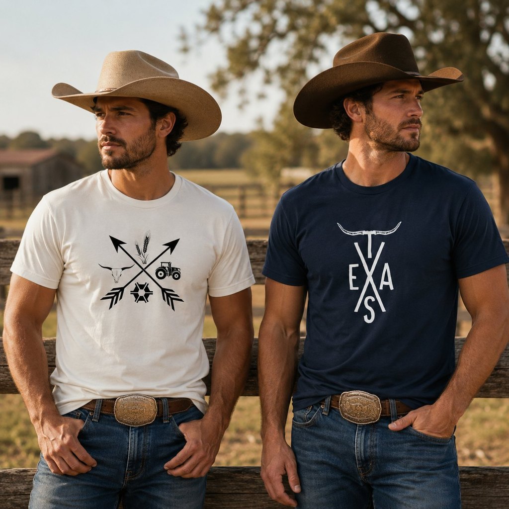 KIT 02 Camisetas Estampas  Country Masculinas – Algodão Premium 100%  Estilo Agro Rodeio Casual Diversas Combinações