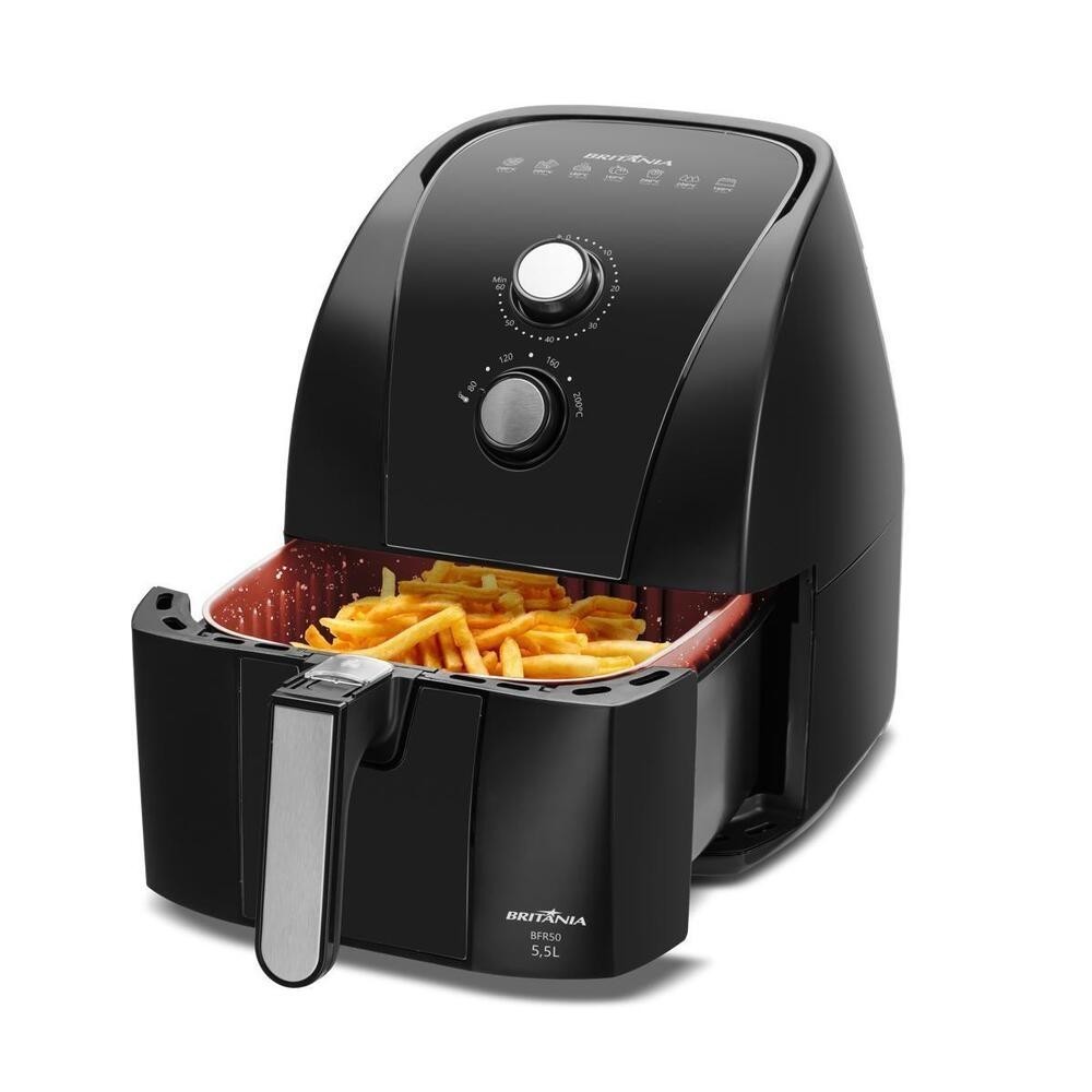 Fritadeira Air Fryer Britânia 5,5L 1500W BFR50 Redstone 110V