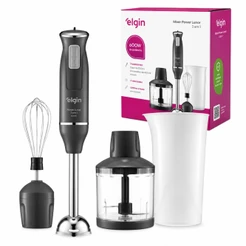 Mixer Power Lunar 3 em 1 Com 2 Velocidades 600W Haste Inox Destacável Copo 700ml Processador 400ml e Fouet Elgin