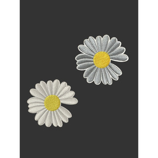 Auto-adesivo margarida flor bordado pano adesivos roupas buraco remendo adesivos decorativos bordados decalques de engom