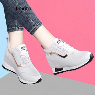 Lovito Tênis Casuais Para Uso Diário Ao Ar Livre Estilo Coreano Lisos Com Blocos De Cores E Salto Invisível Para Mulheres LFA45031