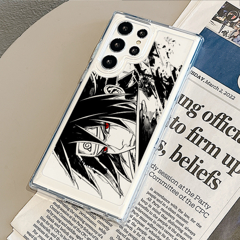 Para Samsung S26 S25 Ultra S24 S25FE A56 S24FE S23 " Sasuke " Naruto " Capa Rígida Transparente S22 A17 A16 A15 A72 A53 
