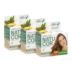 Kit 3 Natucor Naturalmente Deslumbrante Louro Claro 8.0