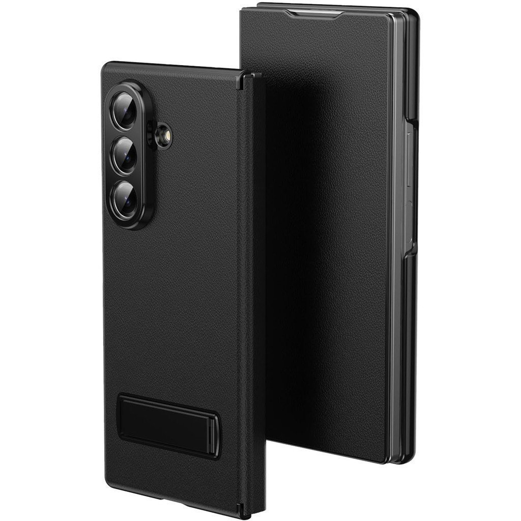 Capa carteira para celular com estilo executivo, capa de couro com suporte, comp