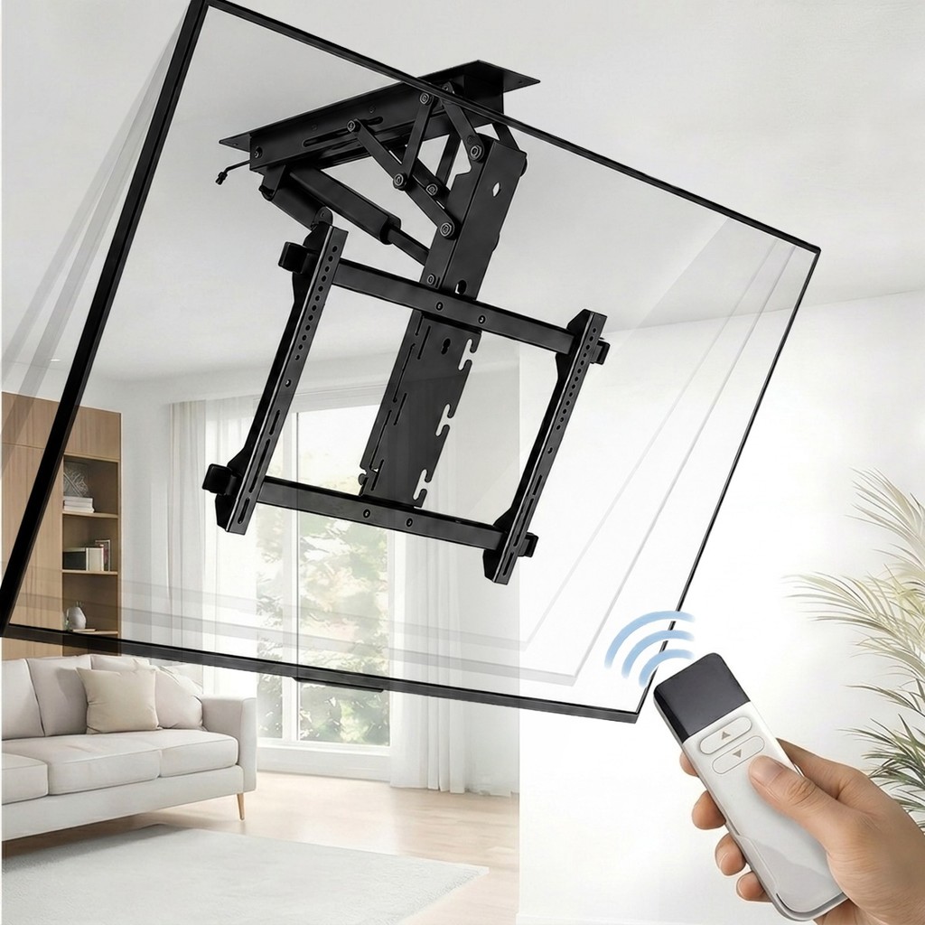 Suporte TV Motorizado Elétrico Universal Controle Remoto Alexa App Smart Tuya Automação R…