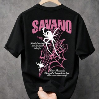 Camiseta Streetwear Savano Spider Y2K Gótica Moda Urbana Algodão Premium Unissex Casual