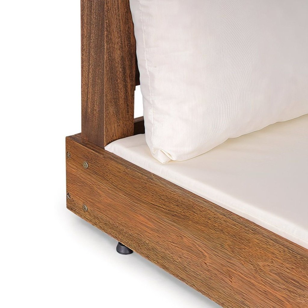 Sofá Chaise com Puff Rustic Versatti Yescasa Marrom/Nogueira · foto 2