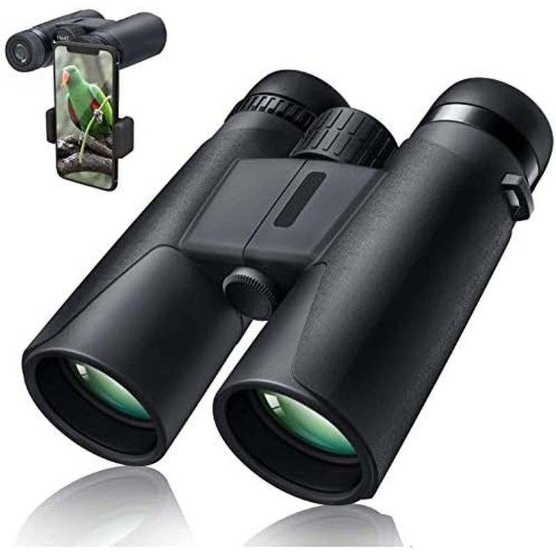 Binóculos Profissionais 10X42 Com Adaptador De Smartphone , Compactos À Prova D'água De Baixa Visão Noturna Para Pássaro
