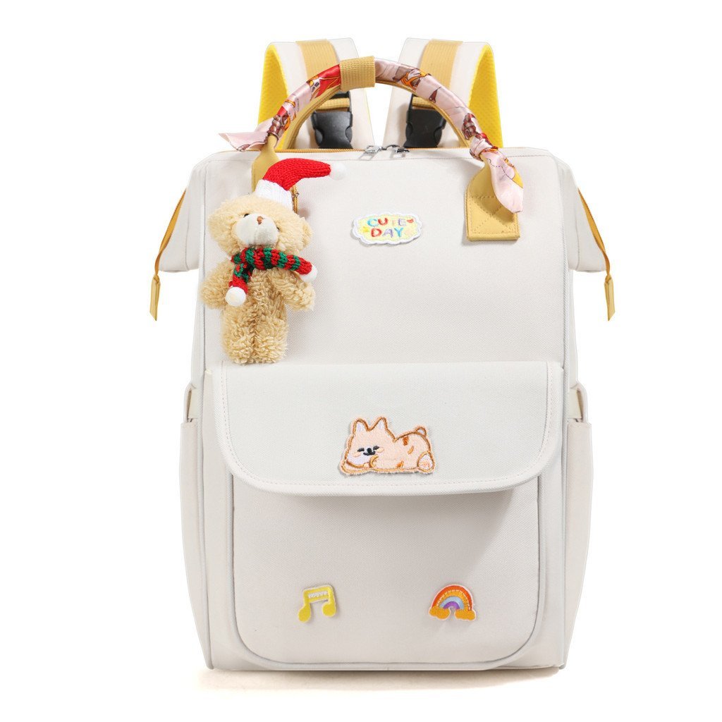 Mochila de cores simples para mãe e bebê, bolsa para passeios de mãe e bebê, bolsa de armazenamento de grande capacidade