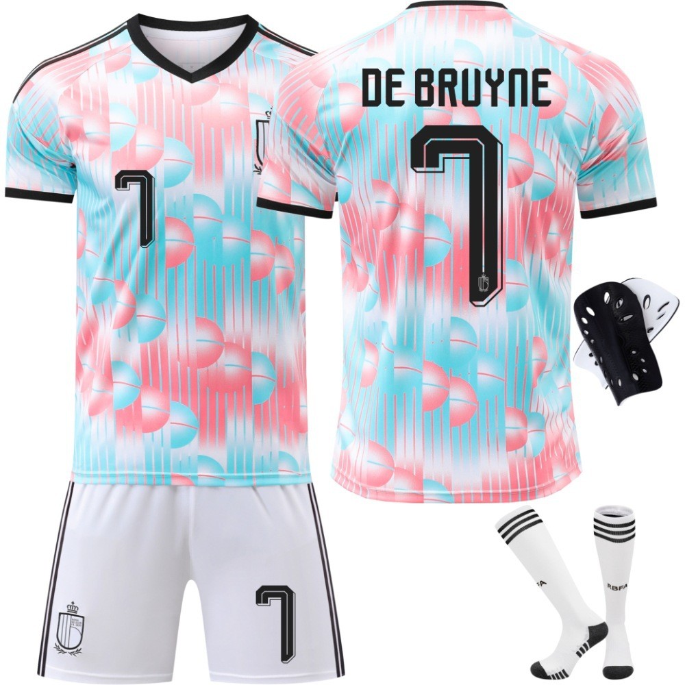 Camisa da Bélgica da Copa do Mundo 2627 No. 7 Debrauni 9 Luca Coudoku No. 11 Uniforme de futebol do time visitante