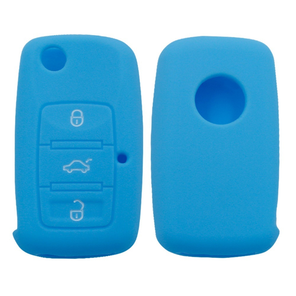 Capa Protetora de Silicone para Chave de Carro, Chave Flip, VW Volkswagen Golf Passat Polo Jetta Beetle Bora Touran, Ace