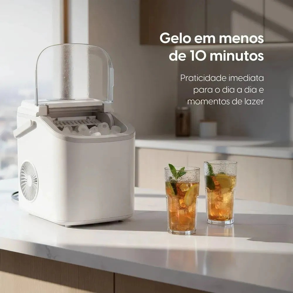 Máquina De Gelo Easy Ice 12kg Com Painel De Led Branca Elgin Branco · foto 2