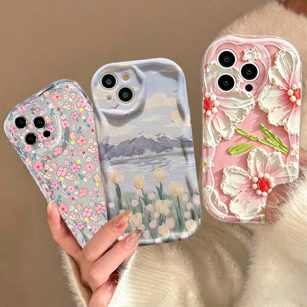 Moda Pintura A Óleo Flor Tulipa Capa De Silicone Para Samsung Galaxy S26 S25 Ultra S24 S23 S22 S21 Plus S24 FE S25FE 5G 