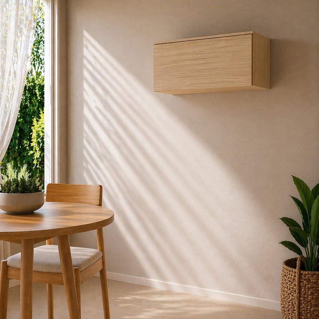 Armário Aéreo 1 Porta Basculante 80 cm Andria Bege/Marrome