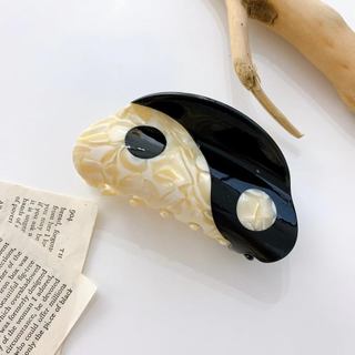 1 peça de acessório de cabelo preto, presilhas de cabelo Yin Yang para namorada, estilo punk gótico vintage, enfeites de