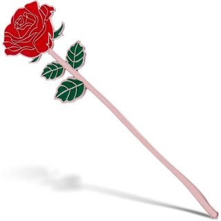 simarro Marcador de Páginas em Metal com Rosa, Suporte de Páginas em Forma de Flor para Amantes da Leitura, Presente Fof