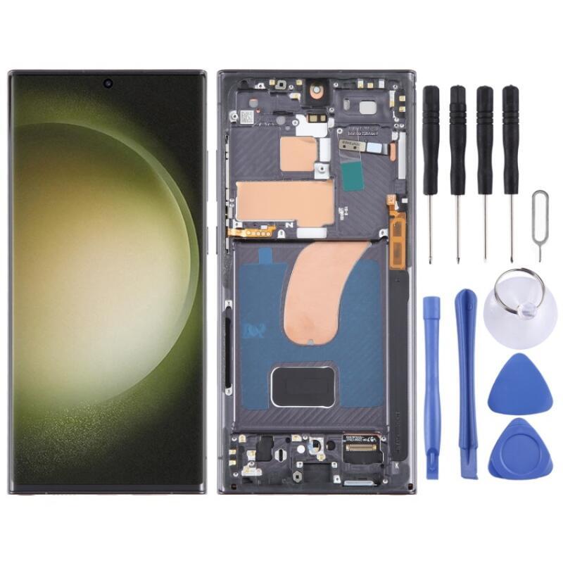 Nova Substituição Display LCD Com Moldura Para Samsung Galaxy S23 Ultra 5G SM-S9
