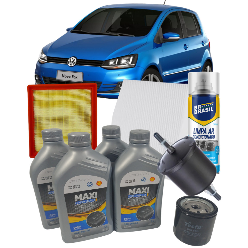 Kit Revisão 5w40 Sintético Volkswagen Fox 1.6 16v MSI 2014 em diante Completo