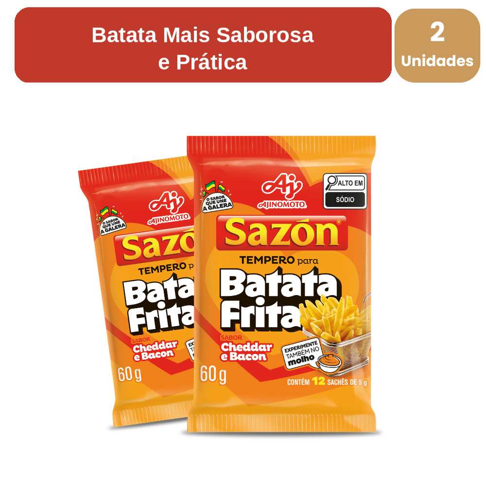 Imagem KIT SAZÓN® Tempero Para Batata Frita - Cheddar e Bacon 2 Uni