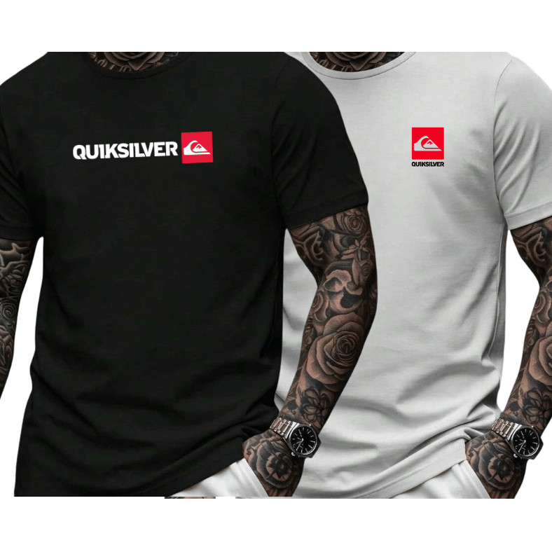 Kit 2 Camisa 100% Algodão Camiseta Masculina Premium Slim Confortavel Cotton Basica