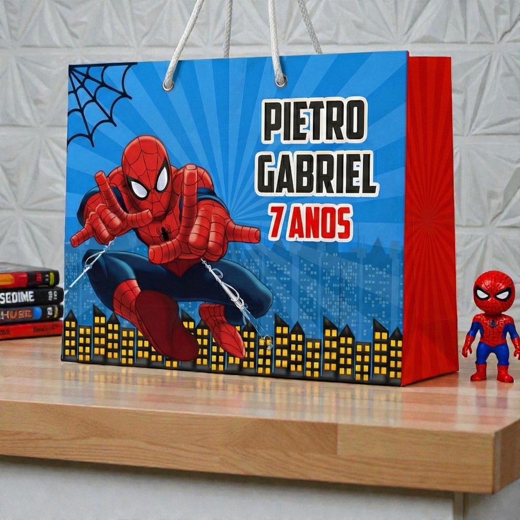 SACOLA  HOMEM ARANHA   Personalizado | Sacolinha | Lembrancinha | Mimos | Aniversário HOMEM ARANHA