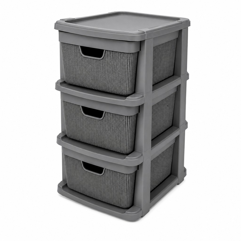 GAVETEIRO JUTA C/ 3 GAV 15L CINZA
