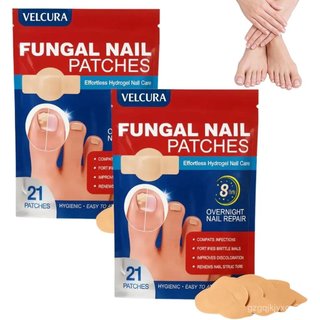 VelcuraFungalNailsforToenails42pcs – Reparadores de Unhas de Força Extra com Extratos Vegetais para Unhas Danificadas, D