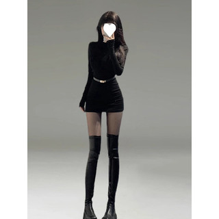 Bottoming exterior Wear apertado de manga comprida nádegas vestido feminino primavera vestido temperamento deusa fã pequ