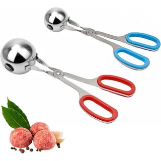 Conjunto de 2 Peças para Fazer Almôndegas e Cake Pops - Colher de Aço Inoxidável 304 de Grau Alimentício com Cabo Antide
