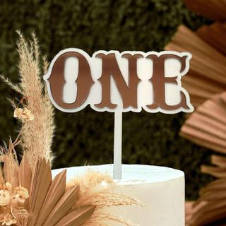Topo de Bolo "Meu Primeiro Rodeio" - Decorações para Festa de Aniversário de Cowboy, Decoração de Bolo Ocidental para An