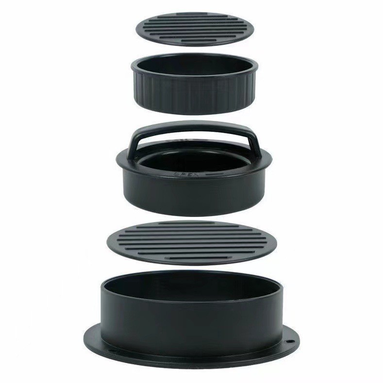 5 Moldes Conjunto de Hambúrguer com Base Removível Prensa Carne De Hambúrguer De Pressão Adequado Churrascos WL-2595