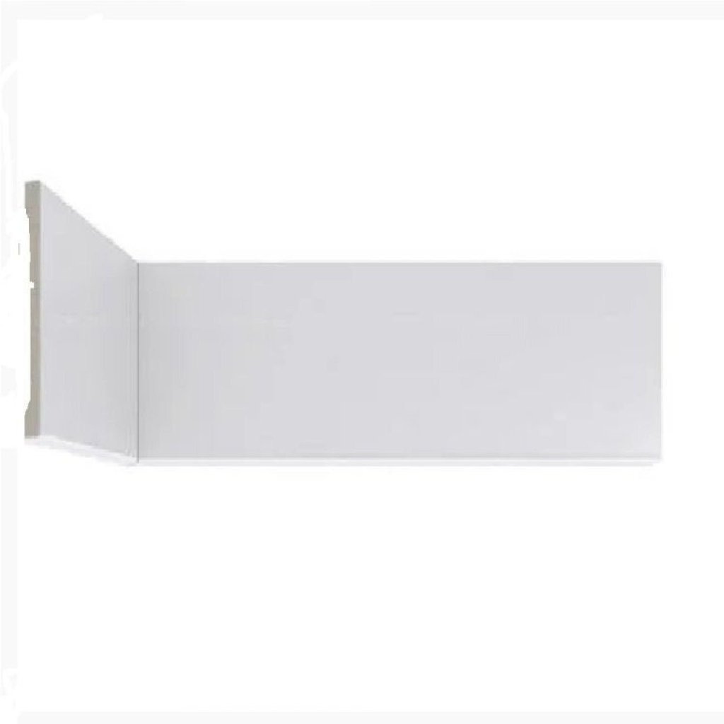 Kit 22,5m Linear Rodapé de Poliestireno Liso 7CMX2,25m Branco Casa Grassi Branco