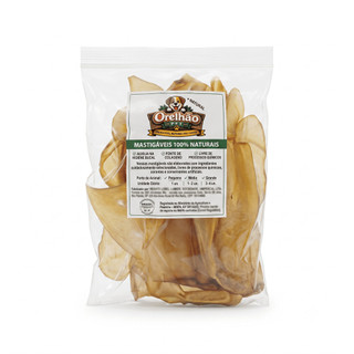 Orelha Bovina Desidratada 100% Natural para Cães Petisco Mordedor Cachorro Kit 3, 5 ou 10 Unidades