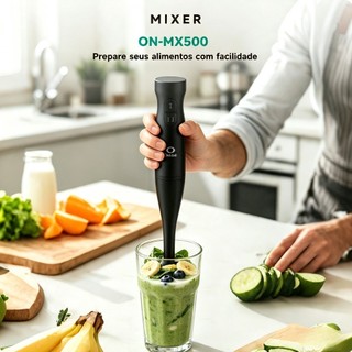 Mixer de Mão Elétrico Portátil 200W Inox 304 2 Velocidades Ergonômico para Cozinha