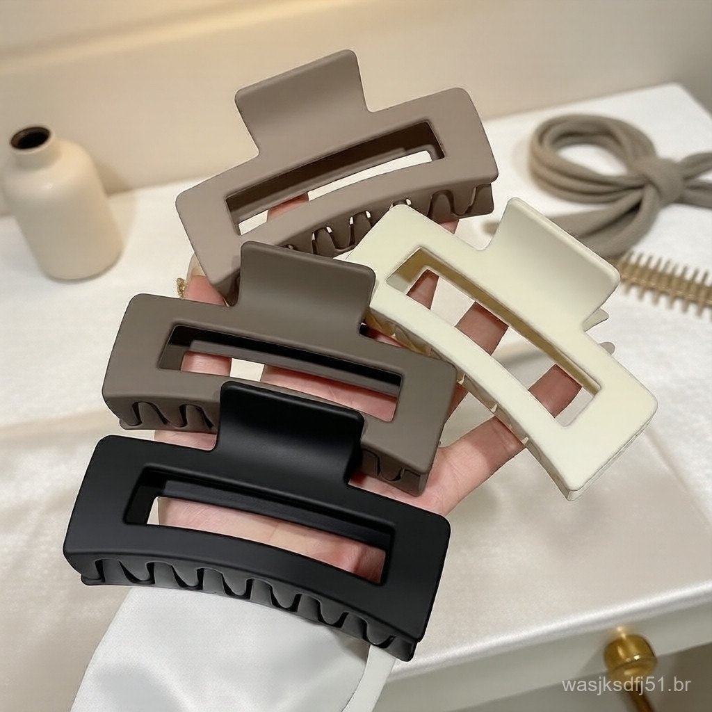 Presilha de Cabelo Quadrada em Acrílico Moderna para Meninas - Elegante Estilo Coreano