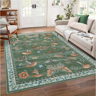 [Novo produto] tapete de lã de cristal para sala de estar com flores frescas americanas, absorção de água, resistente à 