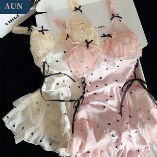 Pijama Francês Doce De Seda Gelo Feminino Verão Puro Vento Budnxhs816 . my Flagship Store