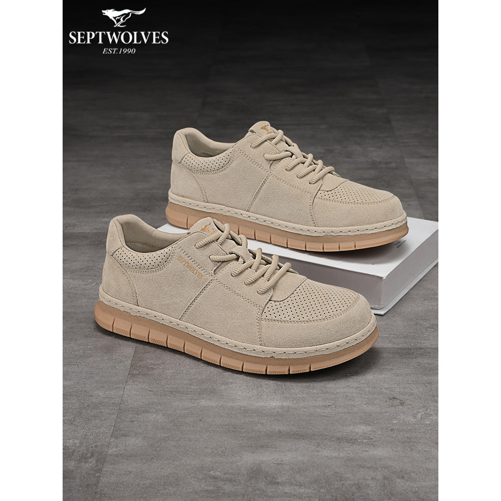 Sete lobos tênis de dedo largo masculino 2026 novos tênis casuais altura crescente sapatos na moda All-Match sapatos mas