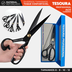 Tesoura de Alfaiataria Titanium Profissional Aço Carbono | Para Costura, e Artesanato - Nosso lar