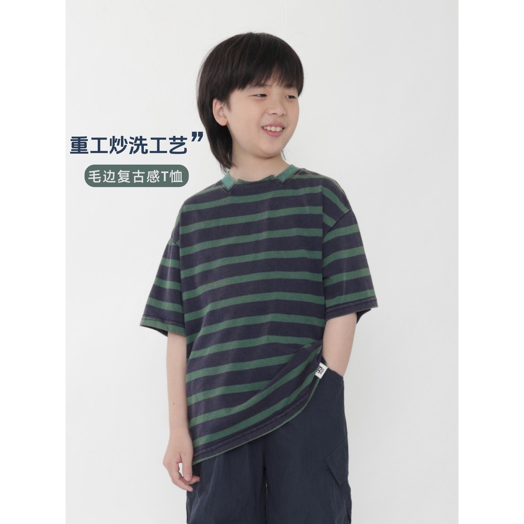 Meninos camiseta de manga curta verão novo estilo meninos moda crianças Casual All-Match médio grande crianças impresso 
