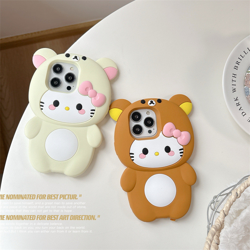 Mão fácil chassi kt Cartoon 1315promax Apple iphone14 gato adequado para 12 urso resistente a choques 16 tridimensional 