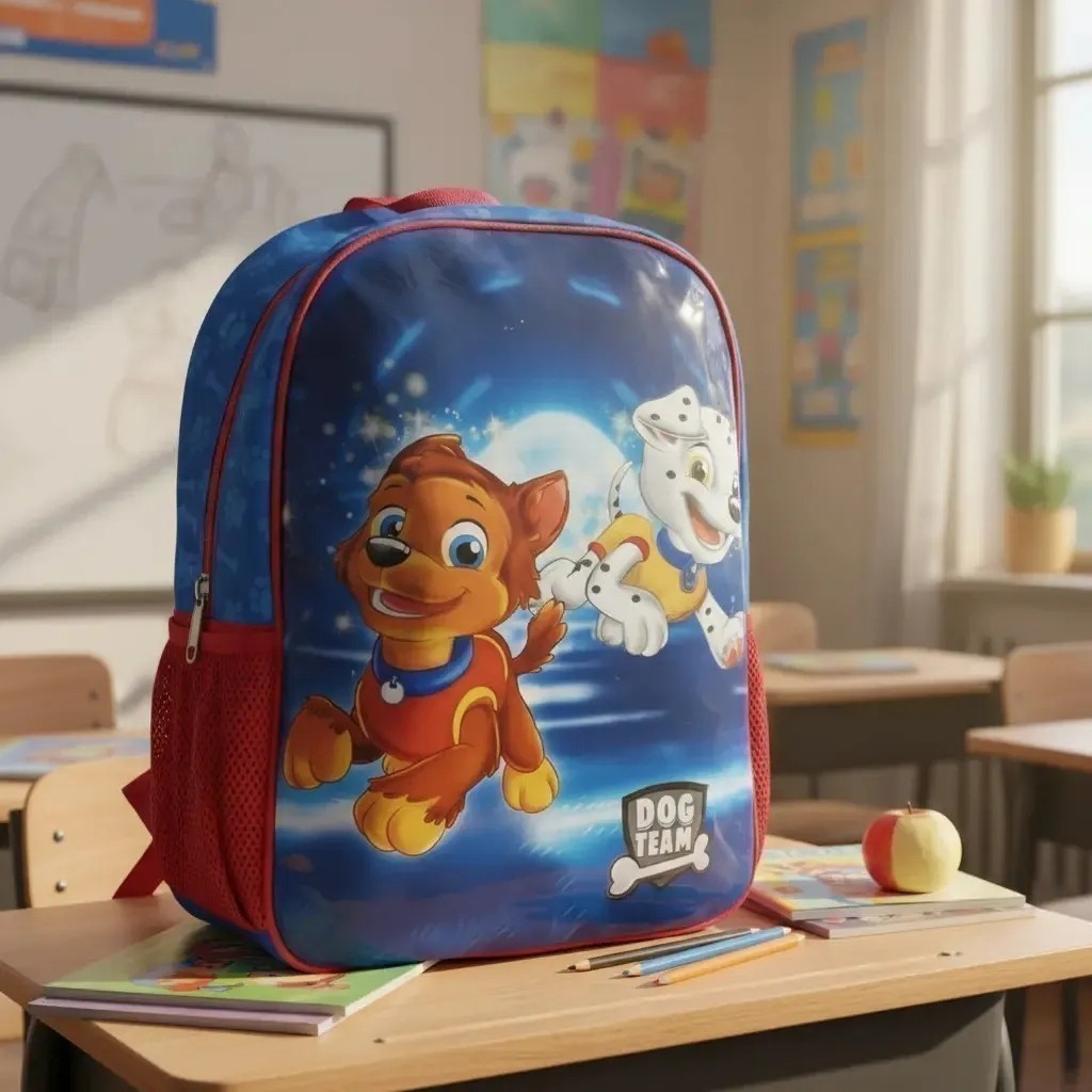 Mochila Infantil Patrulha Canina 28x35cm Leve Confortavel Resistente Colorida Escolar Passeio