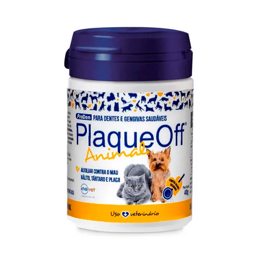 Pó Dental Natural Inovet Plaqueoff 40g Para Cães E Gatos