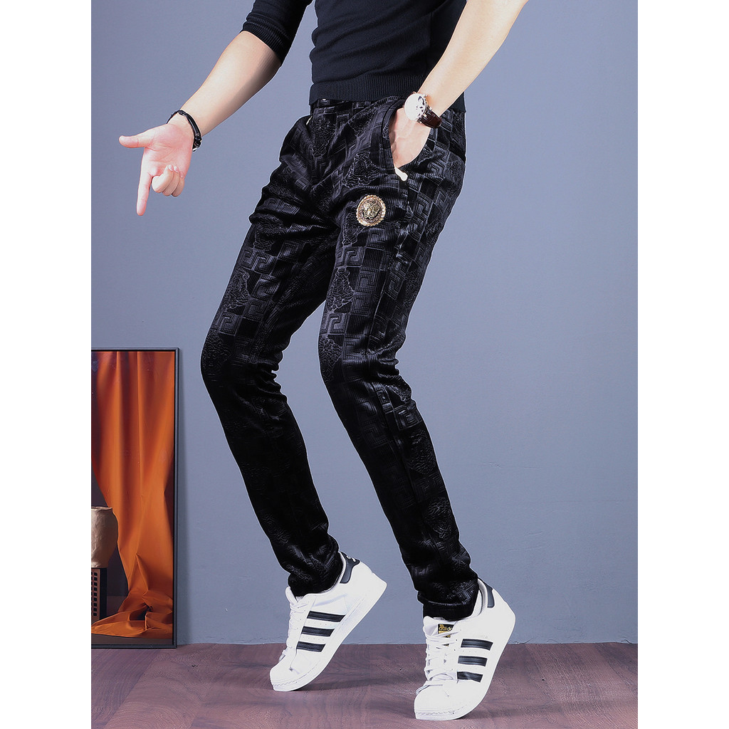 Estação Europeia Calças Casuais Masculinas Street Wear Roupas Masculinas Calças Masculinas de Lã Calças Masculinas de Ve